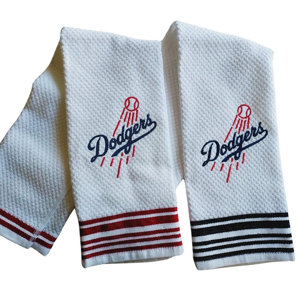 Los Angeles Dodgers Gift for Dad set of 2 Embroidered Tea towels , hands towels